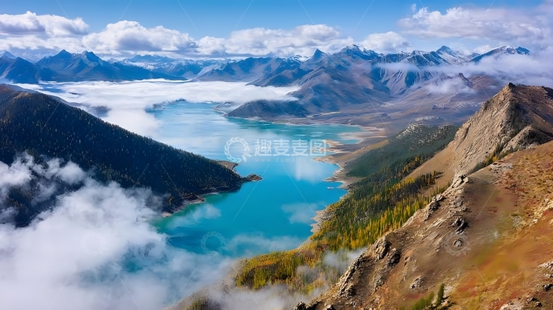 高清大图下载【趣麦麦图】壮丽山川湖景航拍图