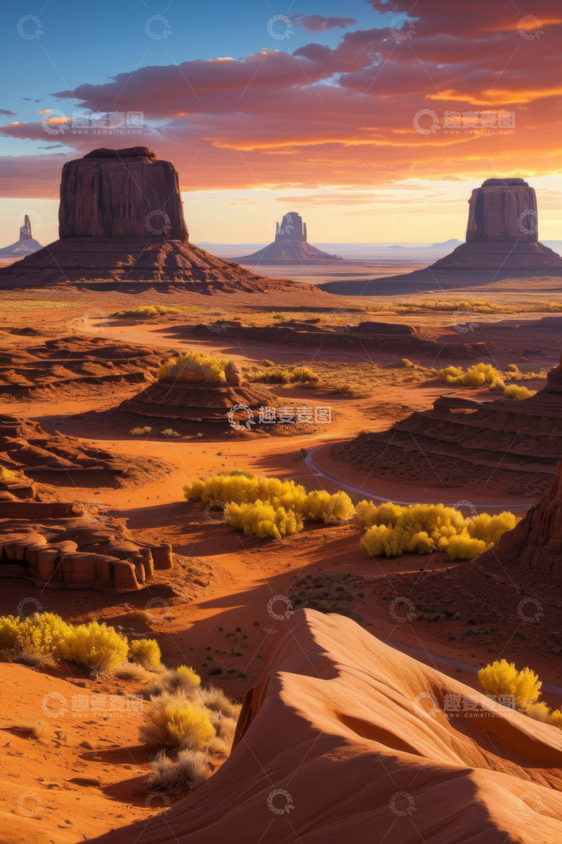 高清大图下载【趣麦麦图】沙漠岩石自然风光全景