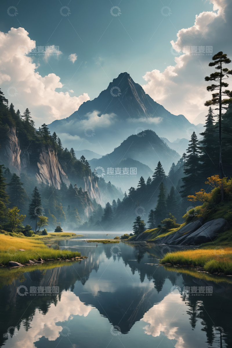 高清大图下载【趣麦麦图】山水森林自然风光全景