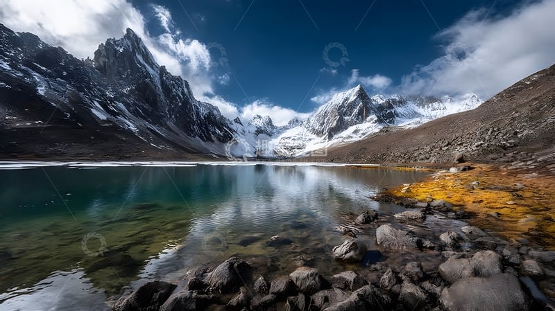 高清大图下载【趣麦麦图】雪山湖泊风光摄影图片