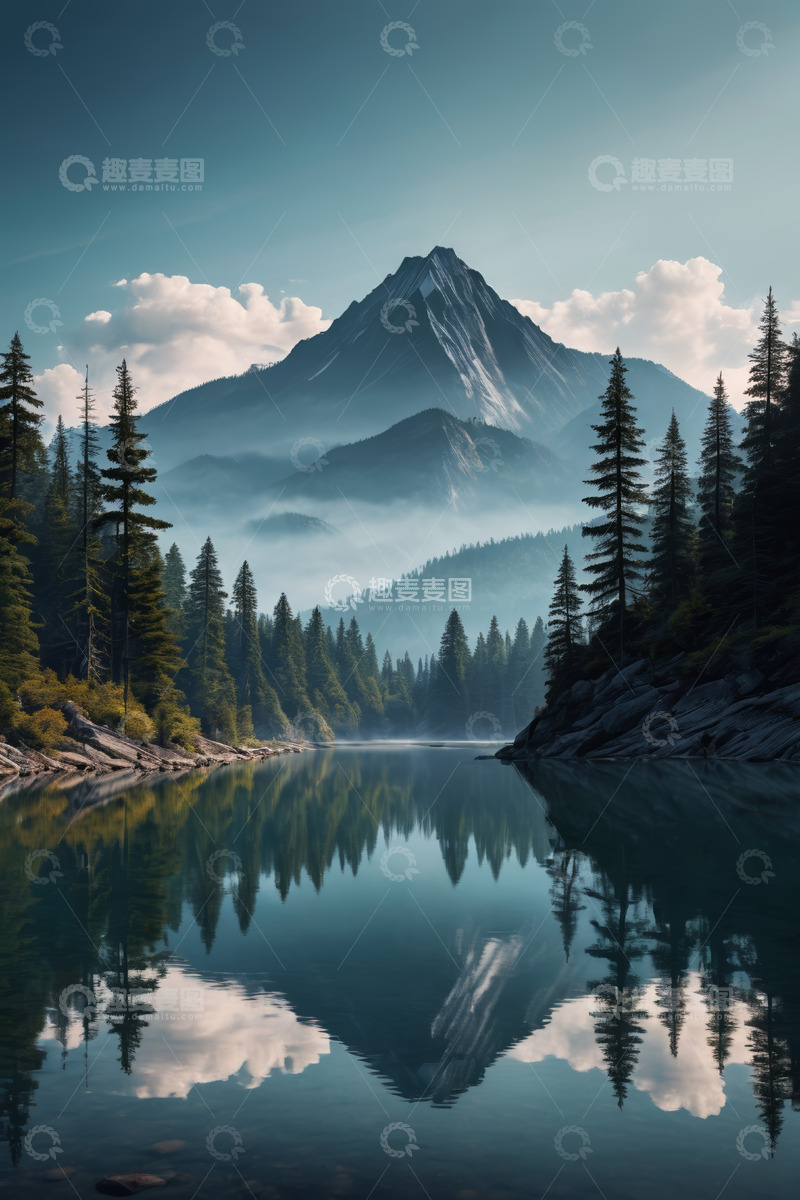 高清大图下载【趣麦麦图】山林湖泊自然风光