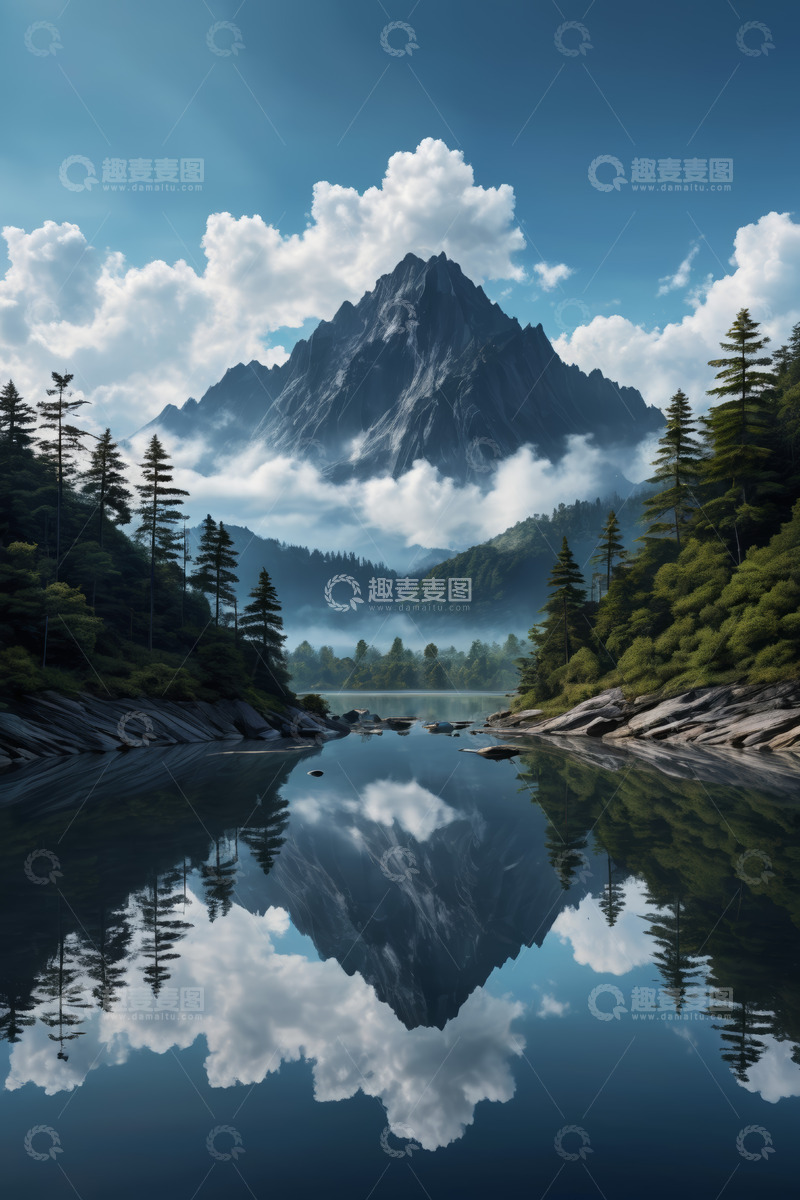 高清大图下载【趣麦麦图】山水相依的自然风光