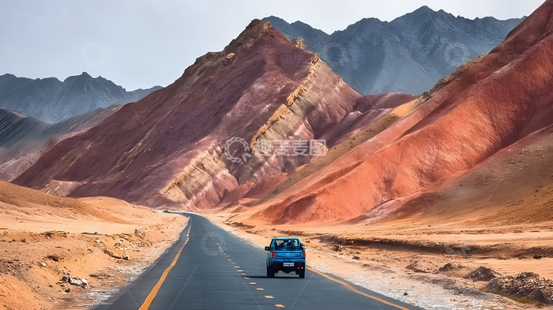 高清大图下载【趣麦麦图】多彩山峦公路旅行