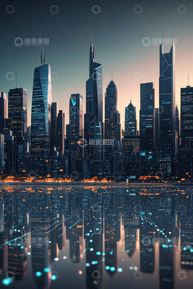 高清大图下载【趣麦麦图】未来感都市高楼全景