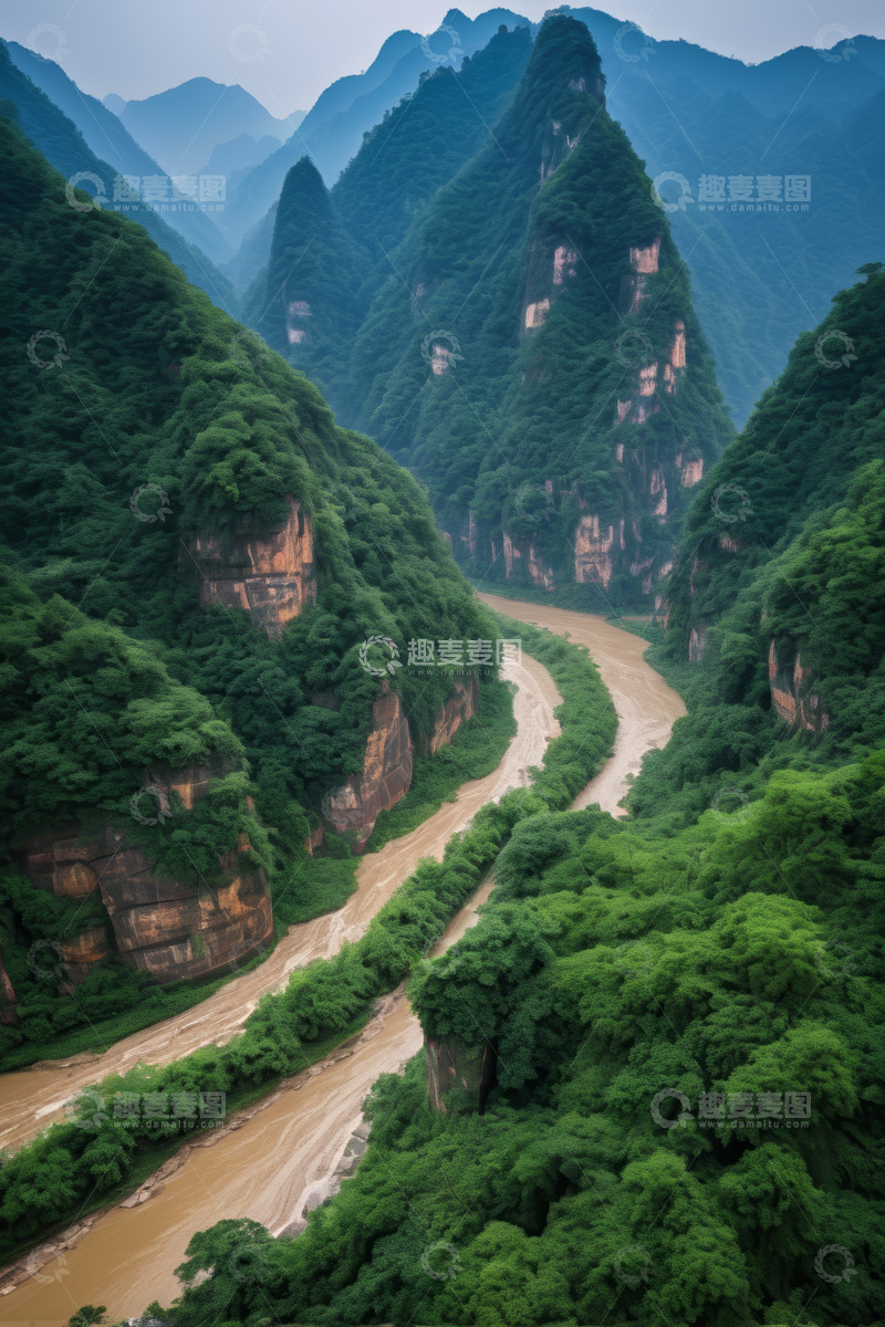 高清大图下载【趣麦麦图】山间河流自然风光