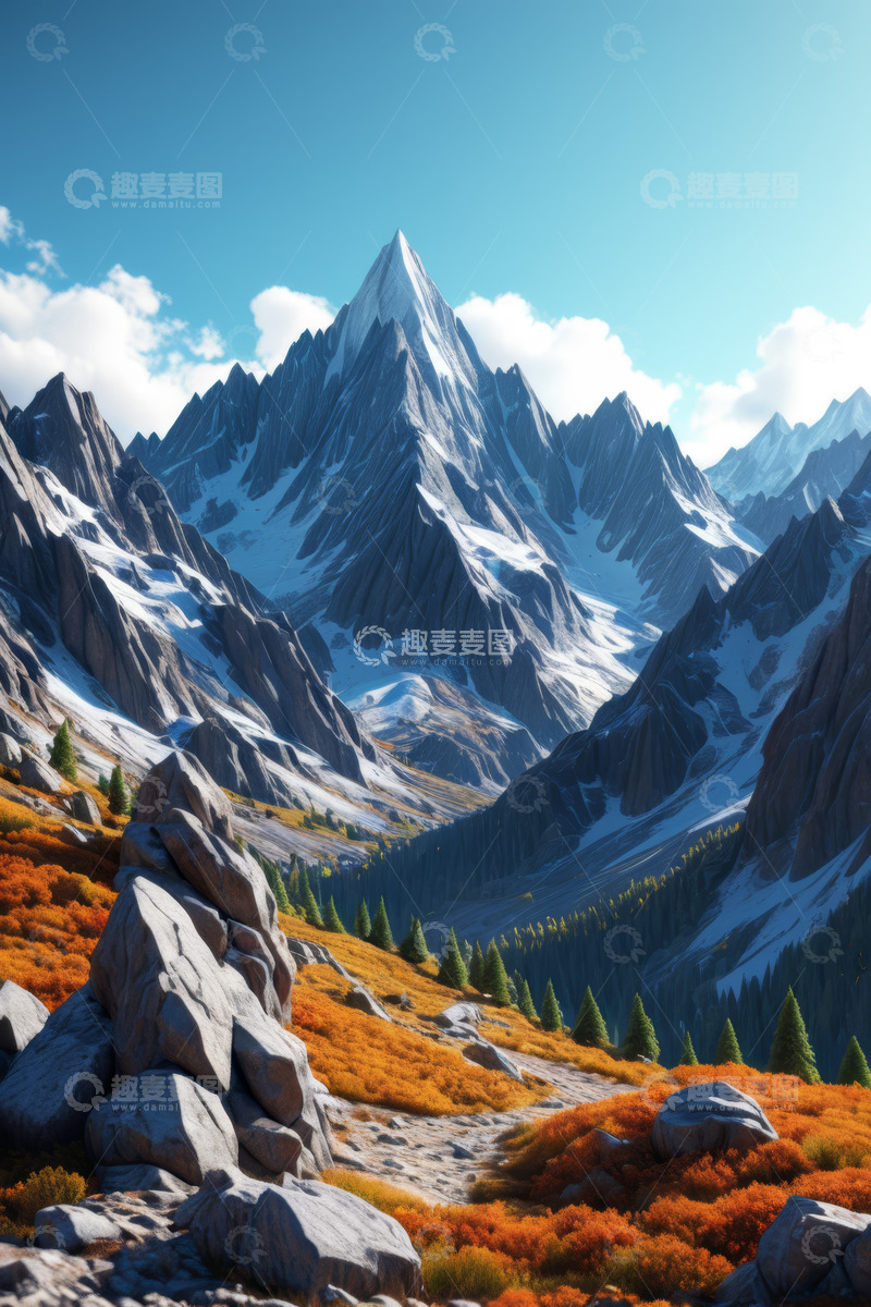 高清大图下载【趣麦麦图】雪山自然风光美景