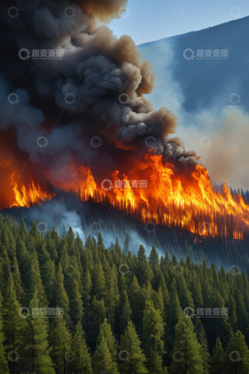 高清大图下载【趣麦麦图】山林野火燃烧场景