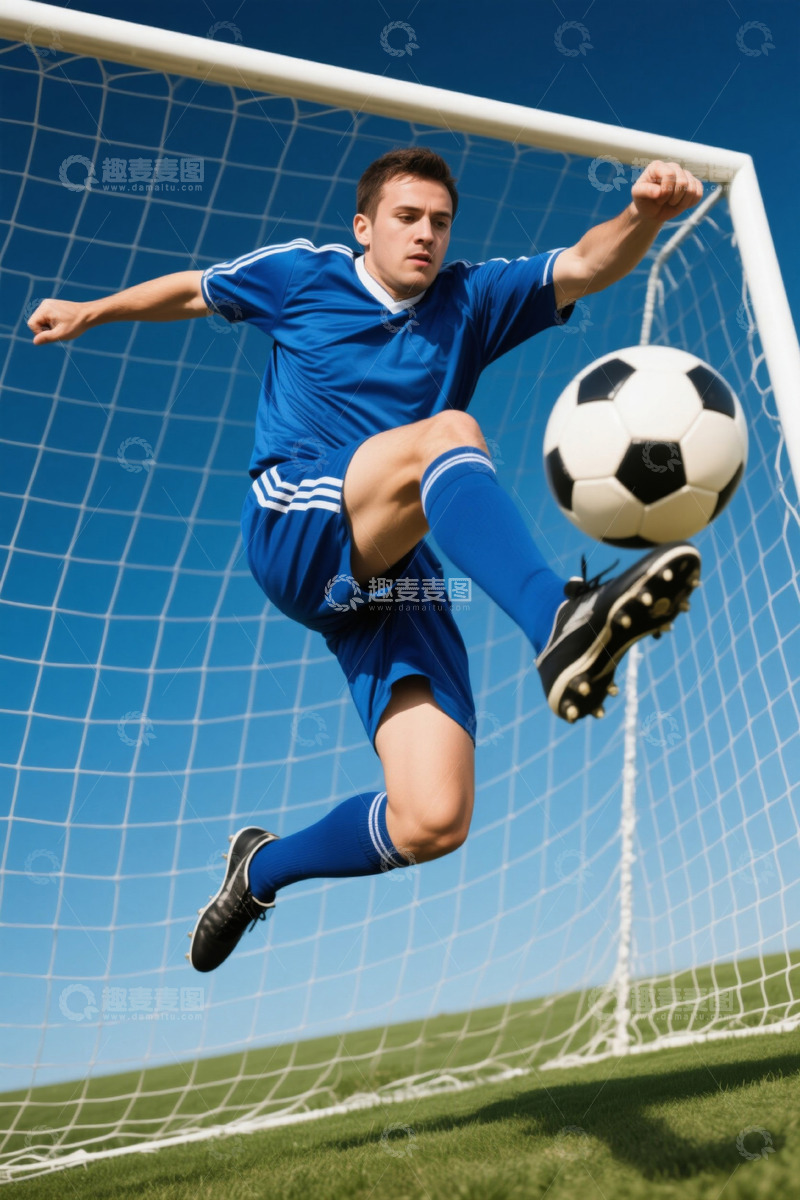 高清大图下载【趣麦麦图】足球运动员踢球瞬间
