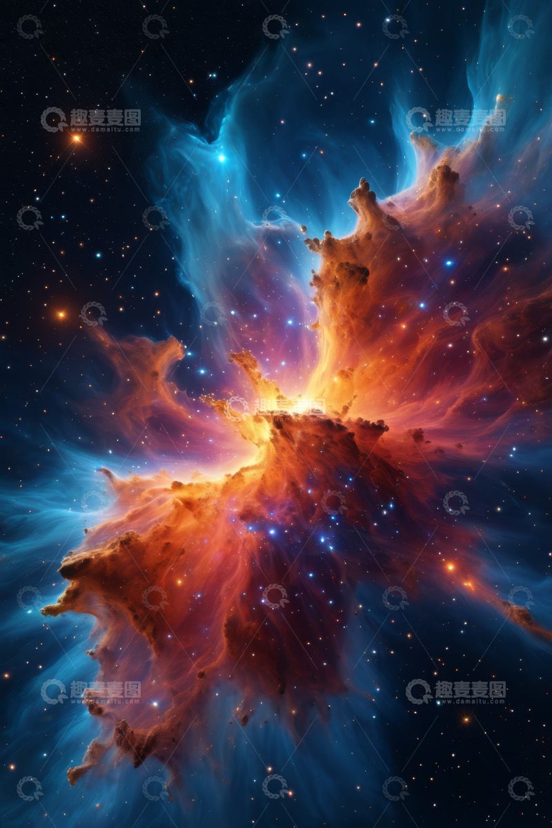 高清大图下载【趣麦麦图】绚丽星云宇宙太空景象