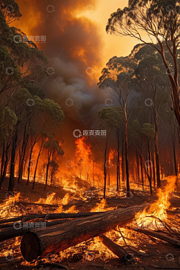 森林大火蔓延景象