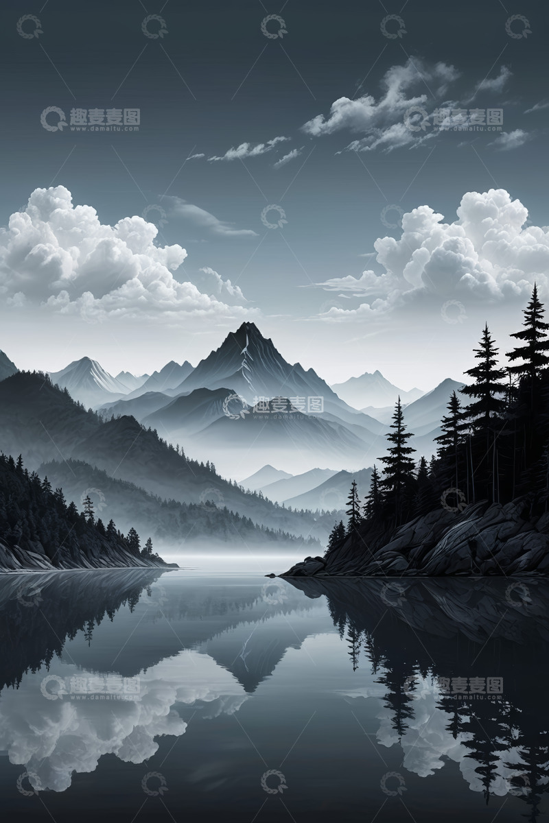 高清大图下载【趣麦麦图】山水湖泊自然风景