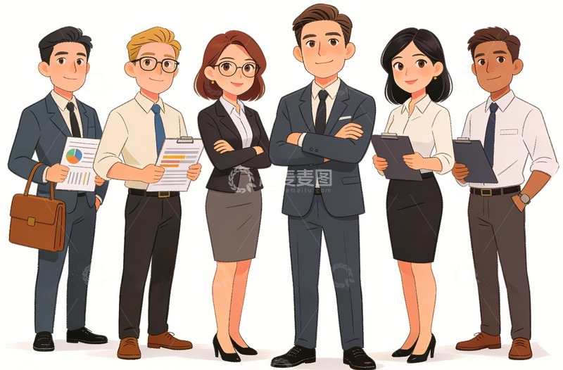 高清大图下载【趣麦麦图】商务人士卡通