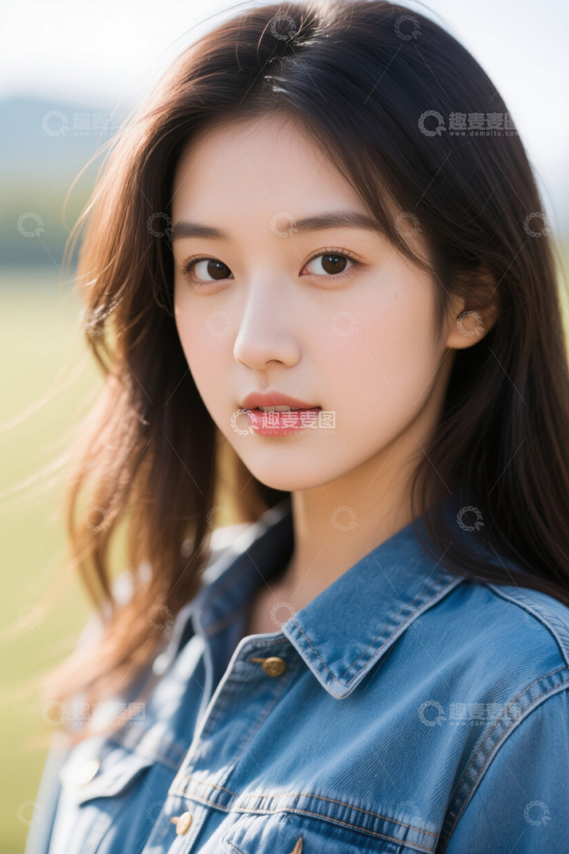 高清大图下载【趣麦麦图】户外女性近景肖像