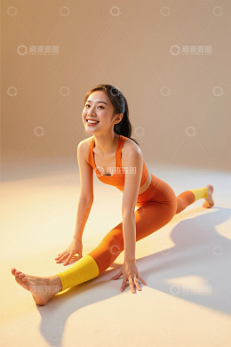 女子做瑜伽拉伸动作