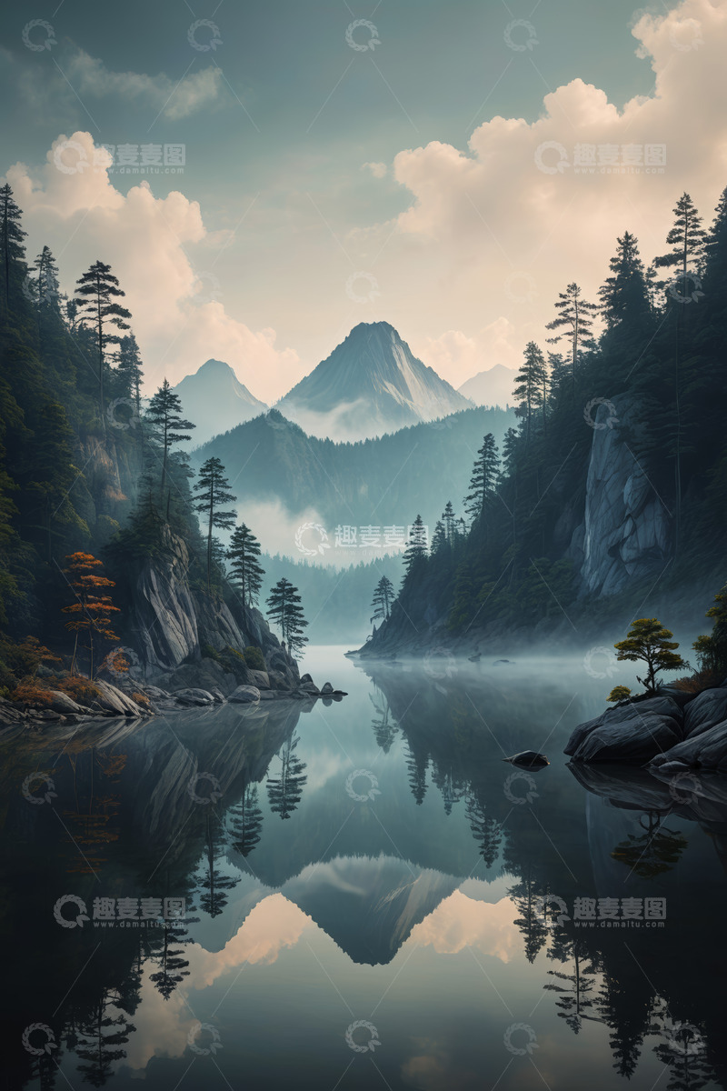 高清大图下载【趣麦麦图】山水森林倒影自然风光