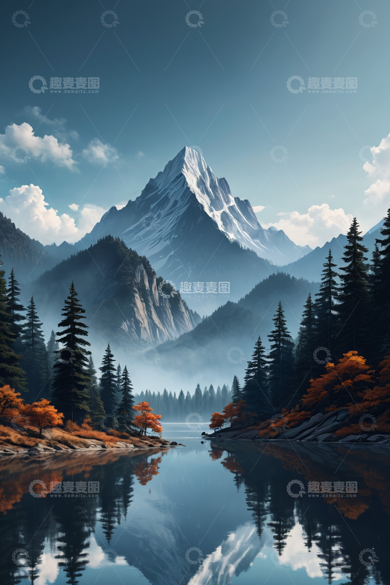 高清大图下载【趣麦麦图】静谧山水间的自然风光