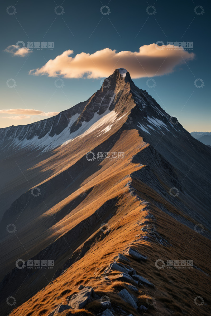 高清大图下载【趣麦麦图】日照下的雪山自然风光