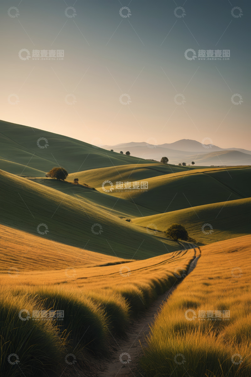 高清大图下载【趣麦麦图】户外田园绿色山丘风景