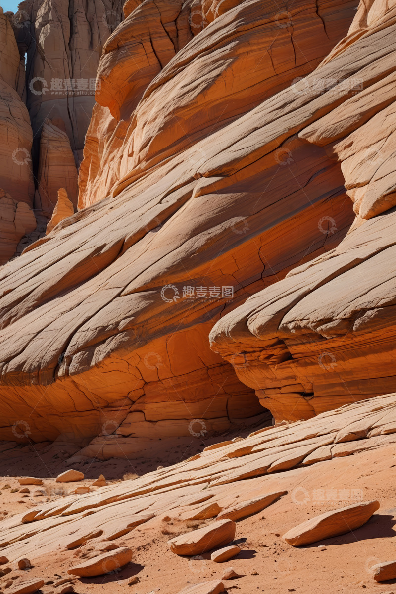 高清大图下载【趣麦麦图】沙漠中的岩石景观