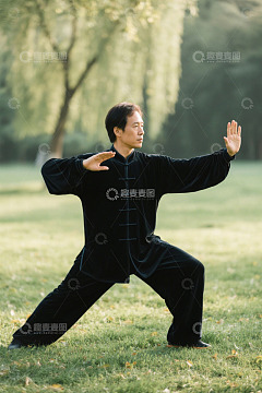 公园中男子练太极