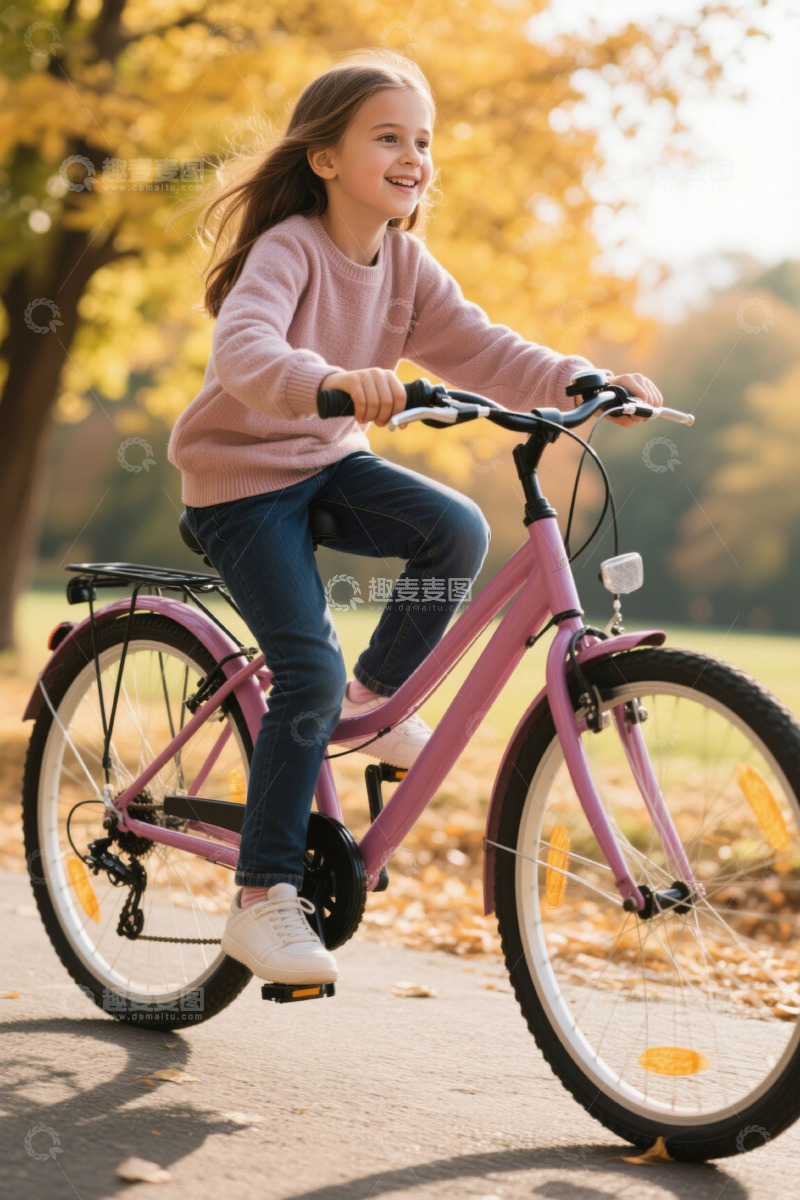 高清大图下载【趣麦麦图】户外骑行的女孩