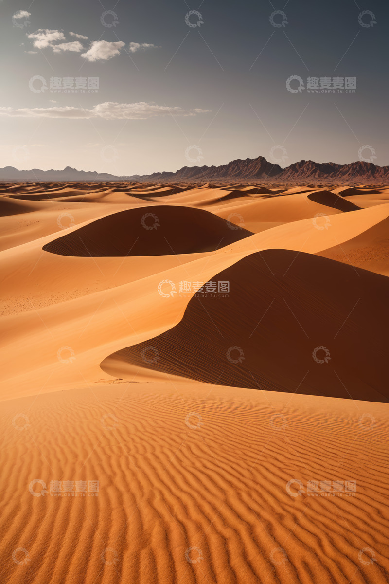 高清大图下载【趣麦麦图】广袤沙漠沙丘自然风光