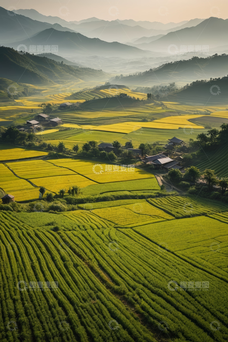 高清大图下载【趣麦麦图】乡村田野田园风光俯瞰