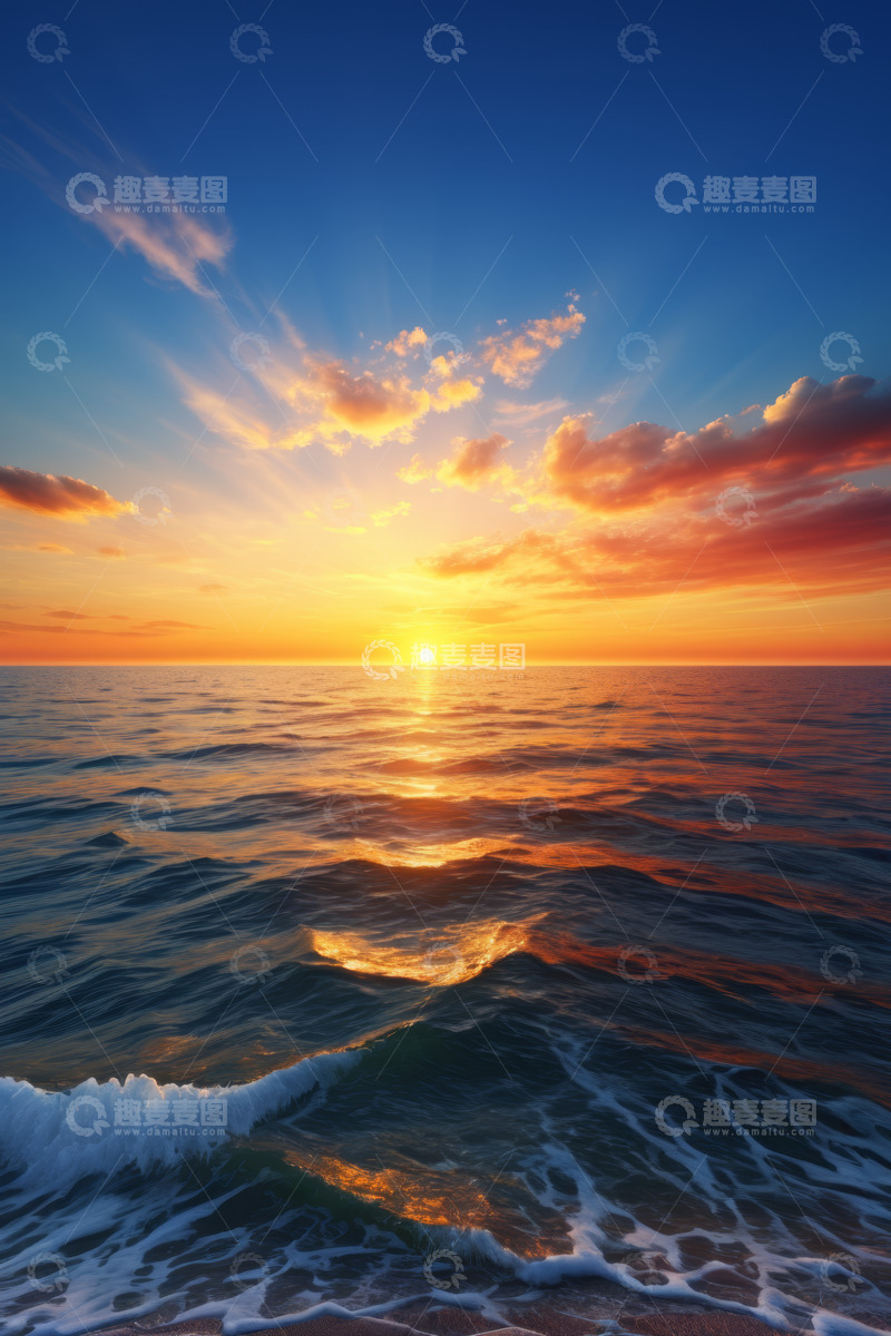 高清大图下载【趣麦麦图】海上日出自然风光景象