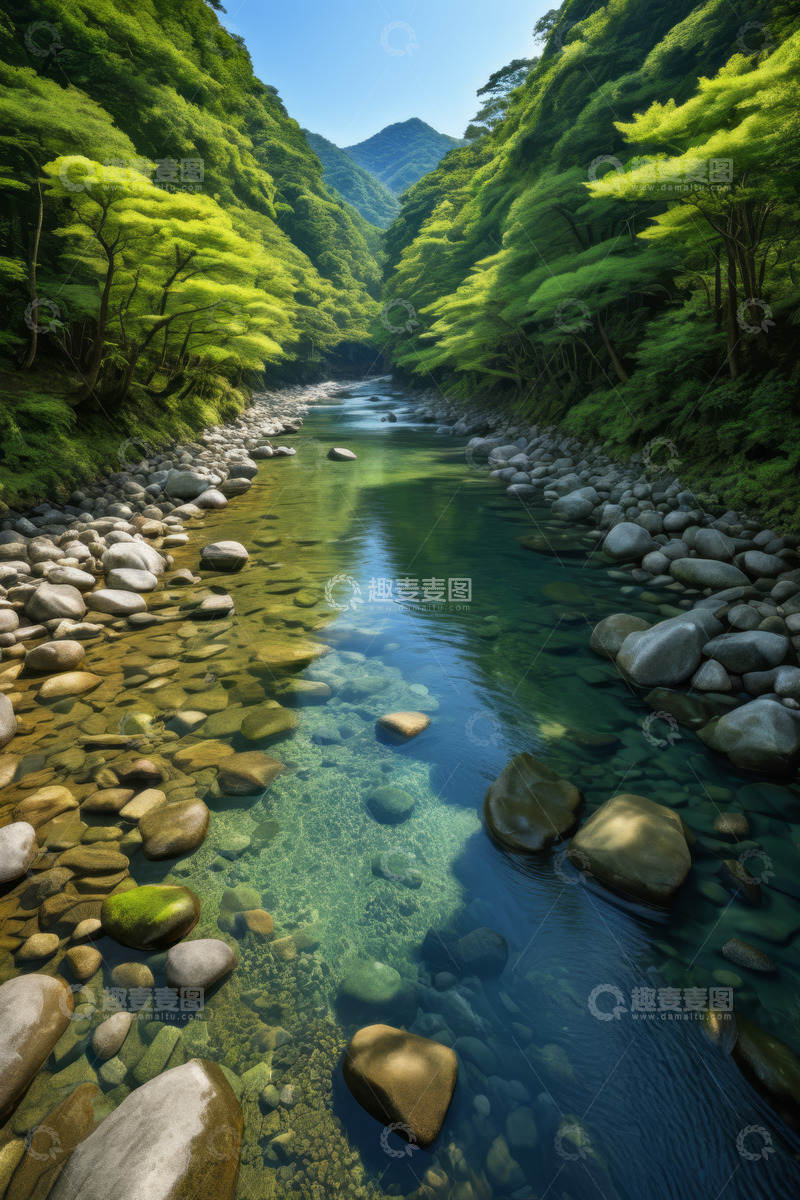 高清大图下载【趣麦麦图】山间河流森林自然风光