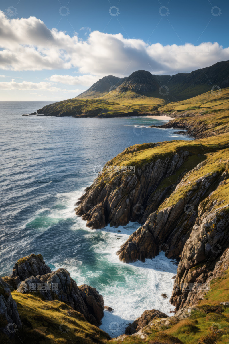 高清大图下载【趣麦麦图】海岸悬崖自然风光全景