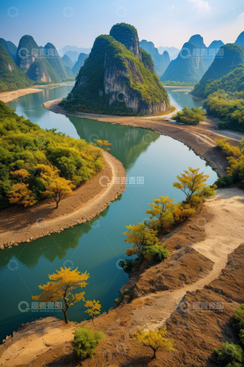 高清大图下载【趣麦麦图】桂林山水河流自然风光