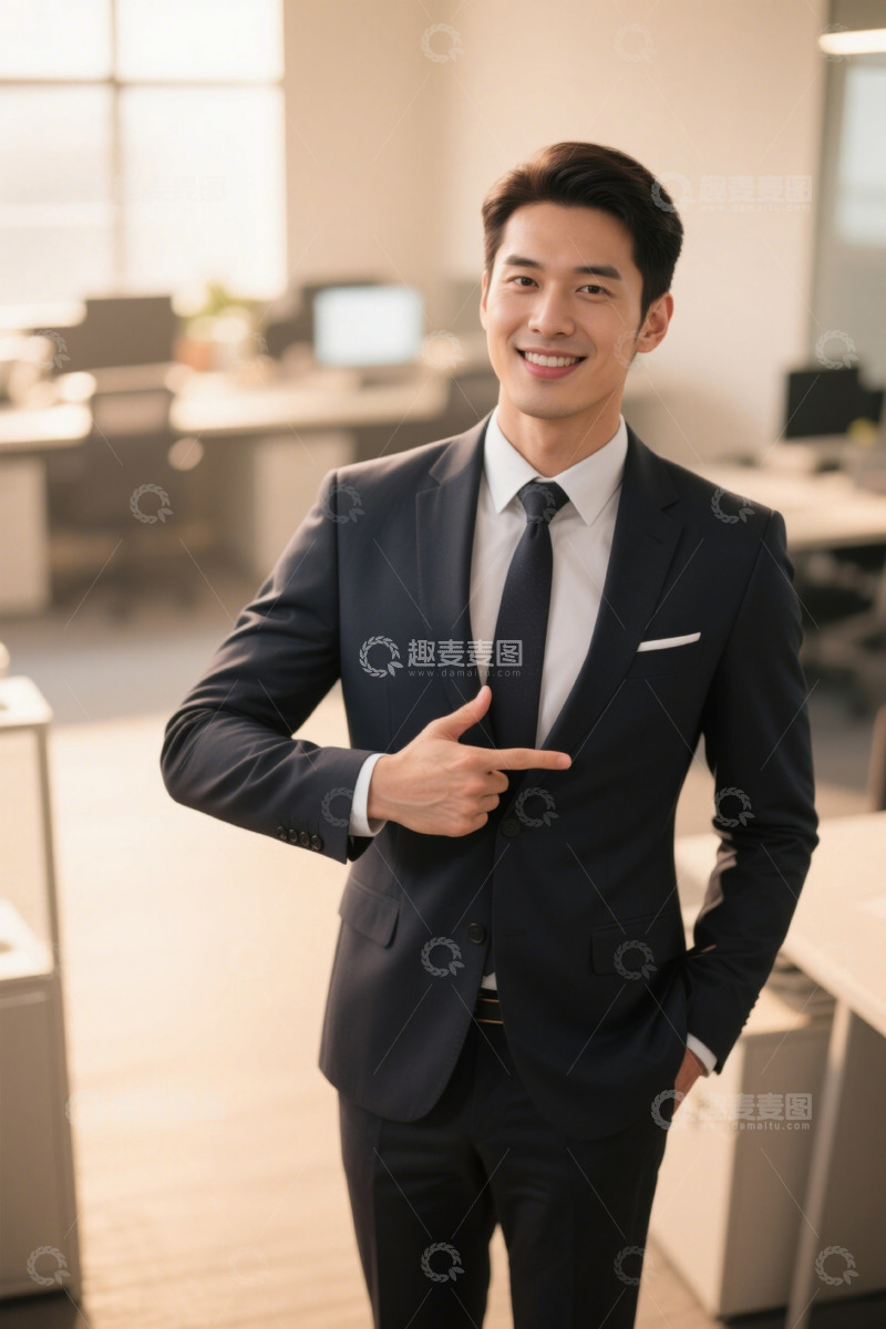 高清大图下载【趣麦麦图】自信笑容的年轻商务男士