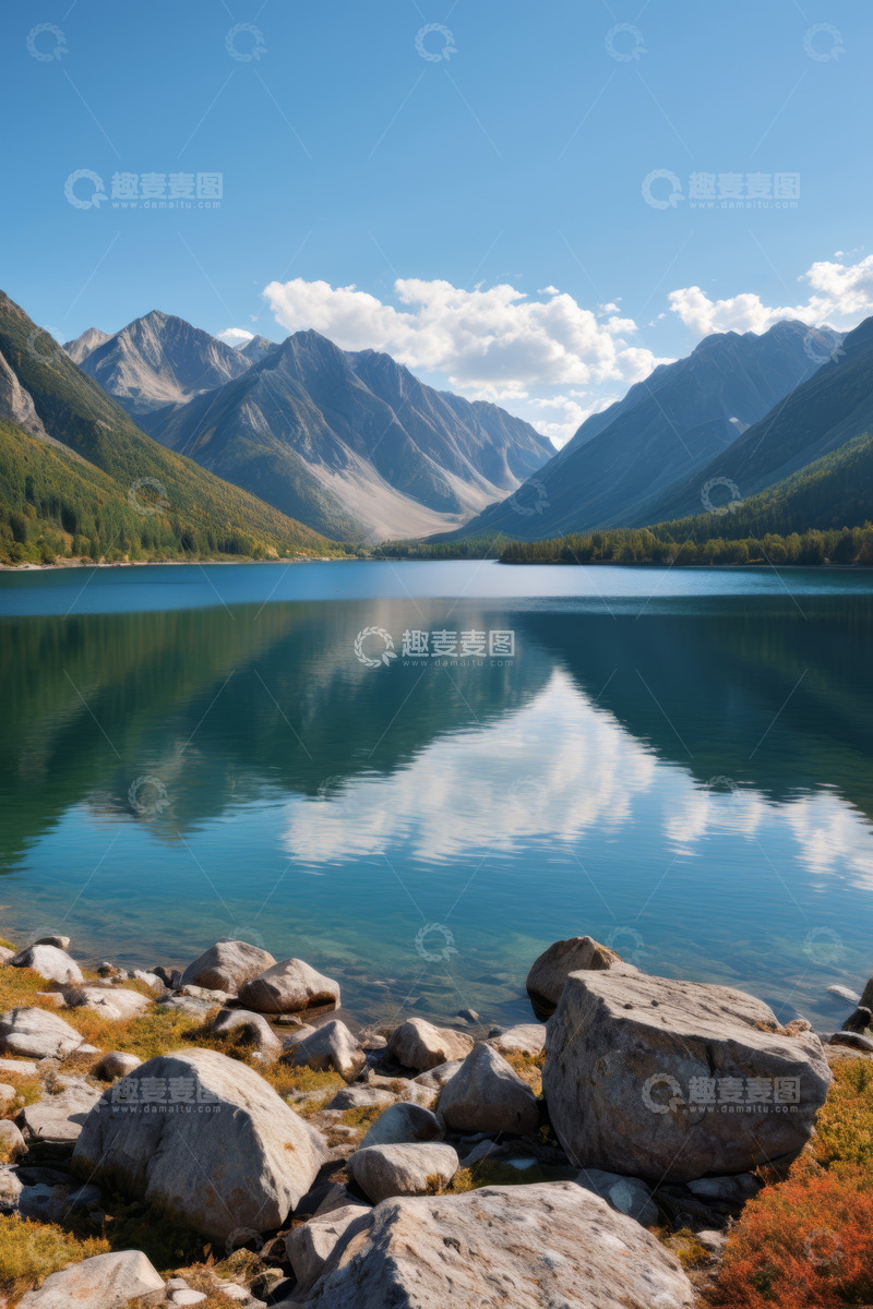 高清大图下载【趣麦麦图】山间湖泊自然风光