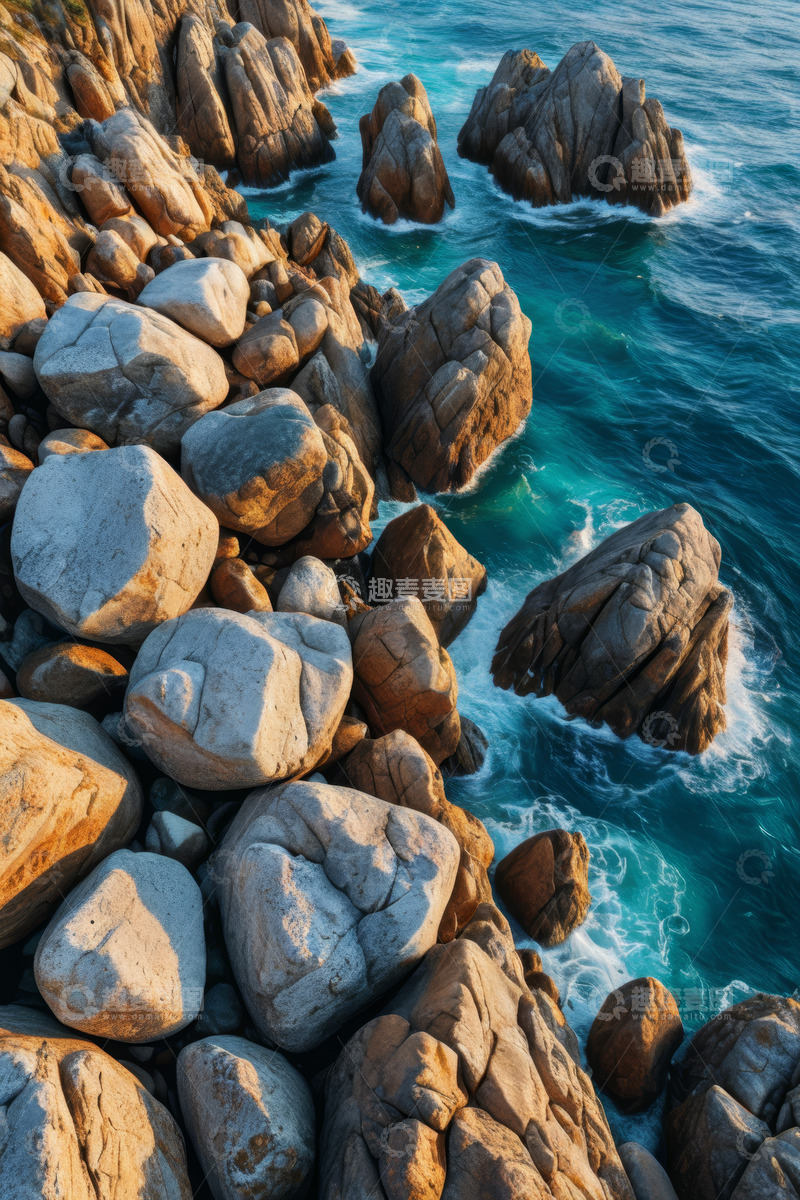 高清大图下载【趣麦麦图】海岸边形态各异的岩石景观