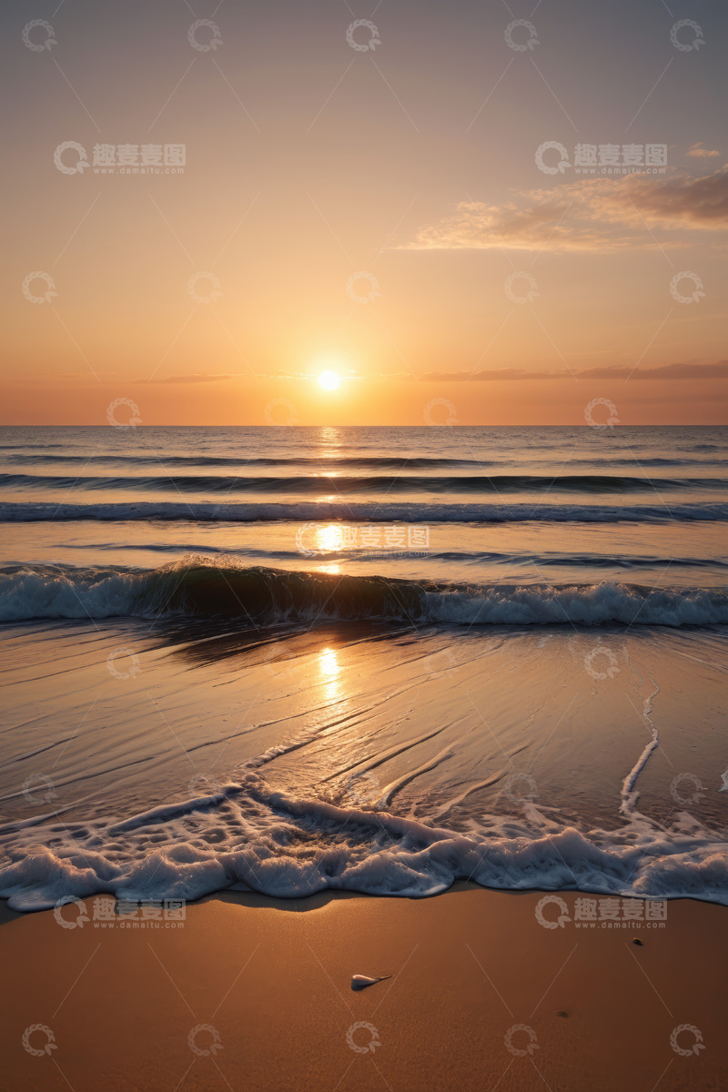 高清大图下载【趣麦麦图】海滩日落海景素材