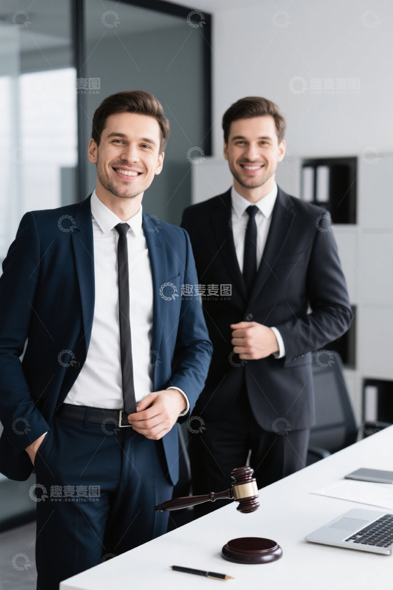 高清大图下载【趣麦麦图】两位律师在办公室自信微笑