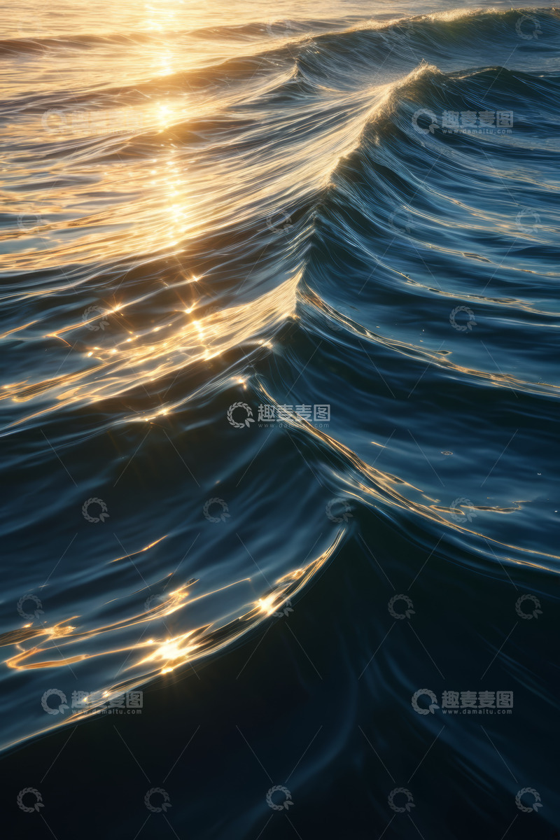 高清大图下载【趣麦麦图】阳光下波光粼粼的海洋波浪
