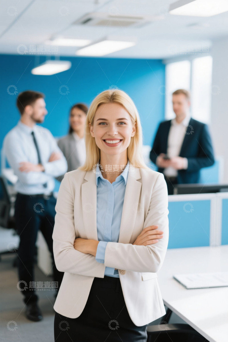高清大图下载【趣麦麦图】自信职场女性办公室团队合照