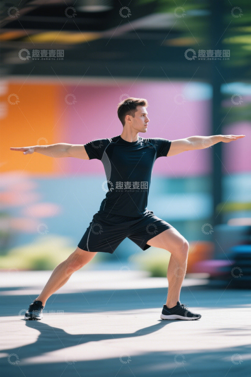 高清大图下载【趣麦麦图】阳光下运动的年轻男子