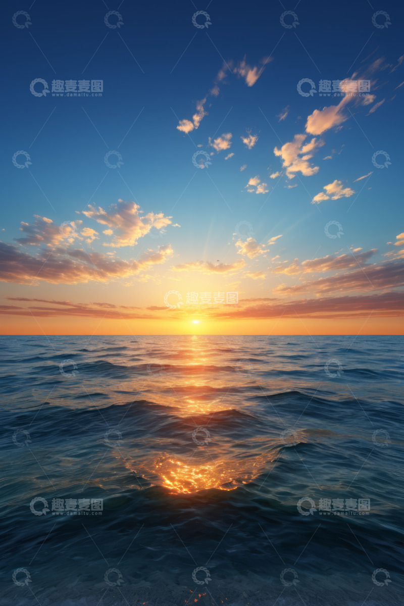 高清大图下载【趣麦麦图】海上日出自然景观
