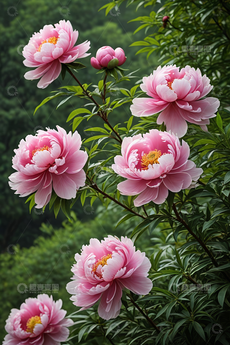 高清大图下载【趣麦麦图】盛开的粉色牡丹花