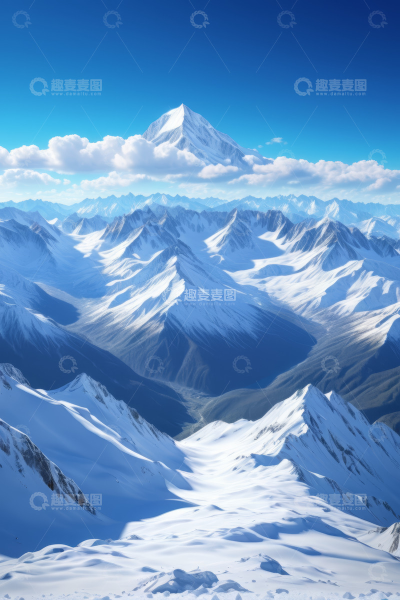 高清大图下载【趣麦麦图】雪山全景自然风光