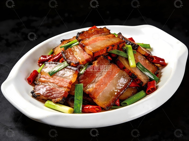 高清大图下载【趣麦麦图】一盘炒腊肉图片
