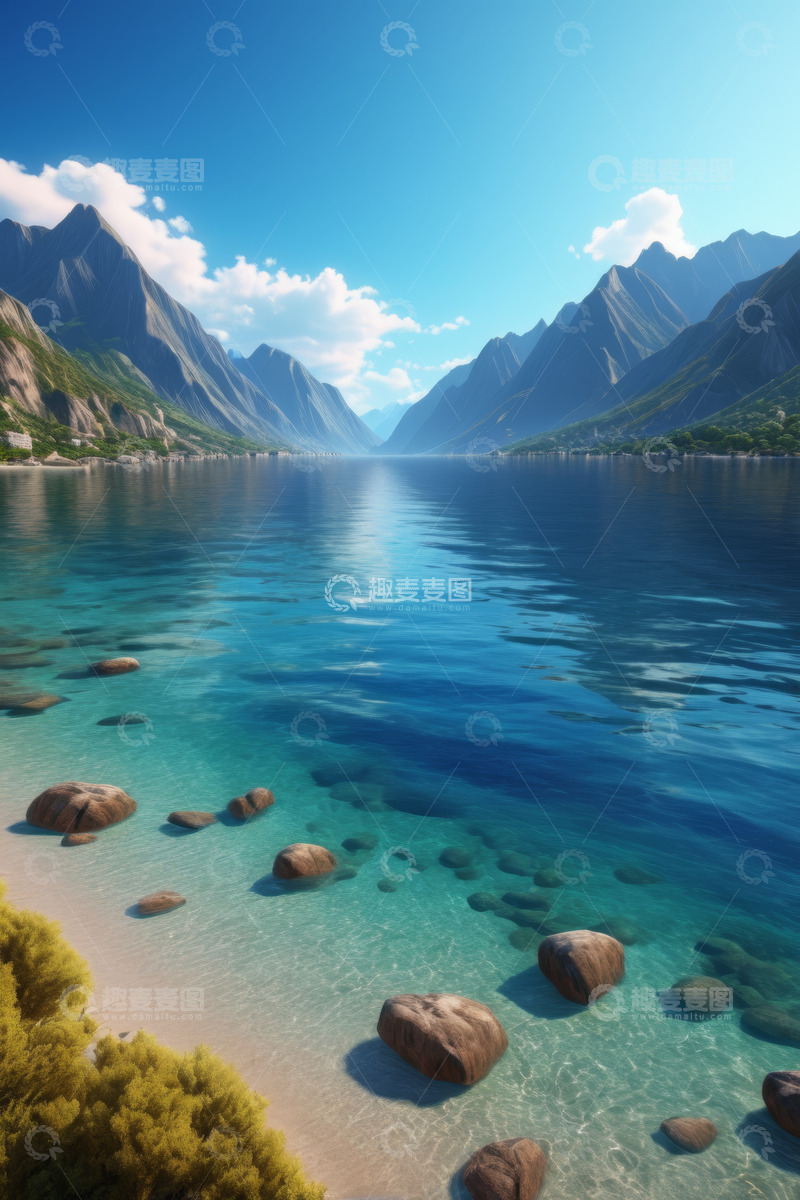 高清大图下载【趣麦麦图】高山湖泊自然风景