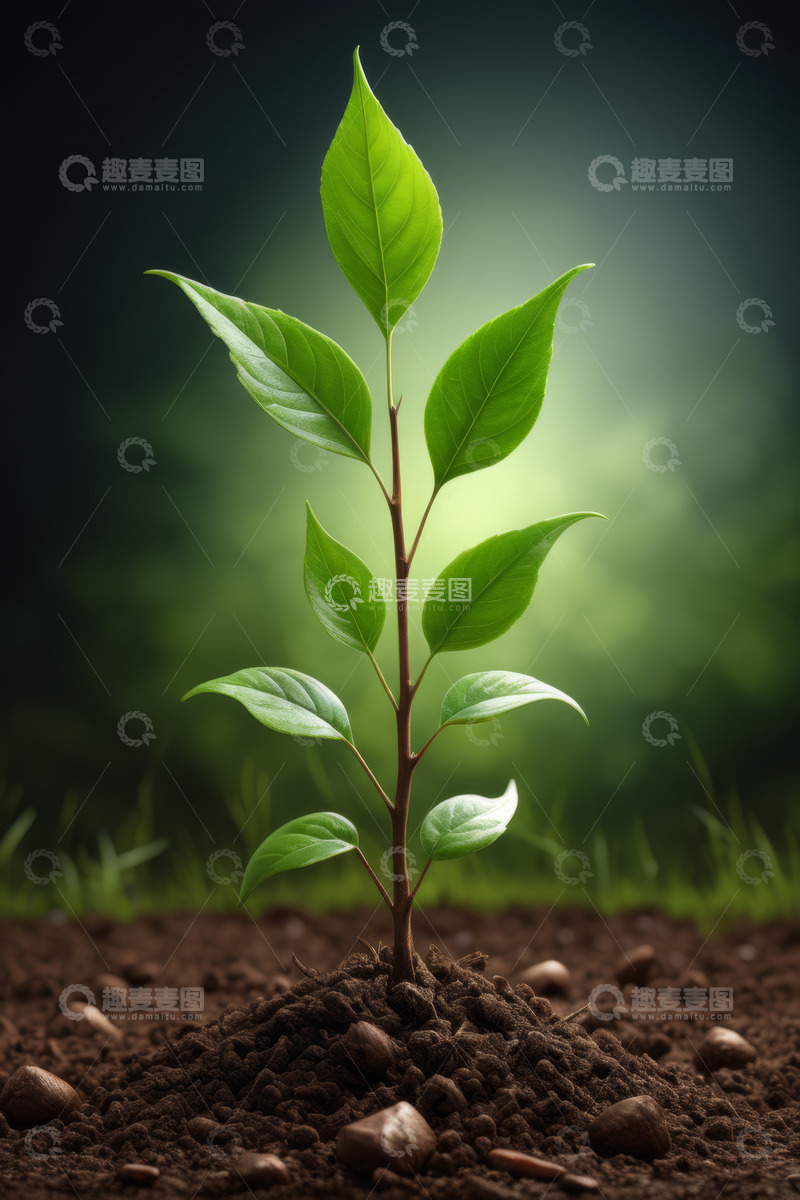 高清大图下载【趣麦麦图】破土而出的嫩绿植物