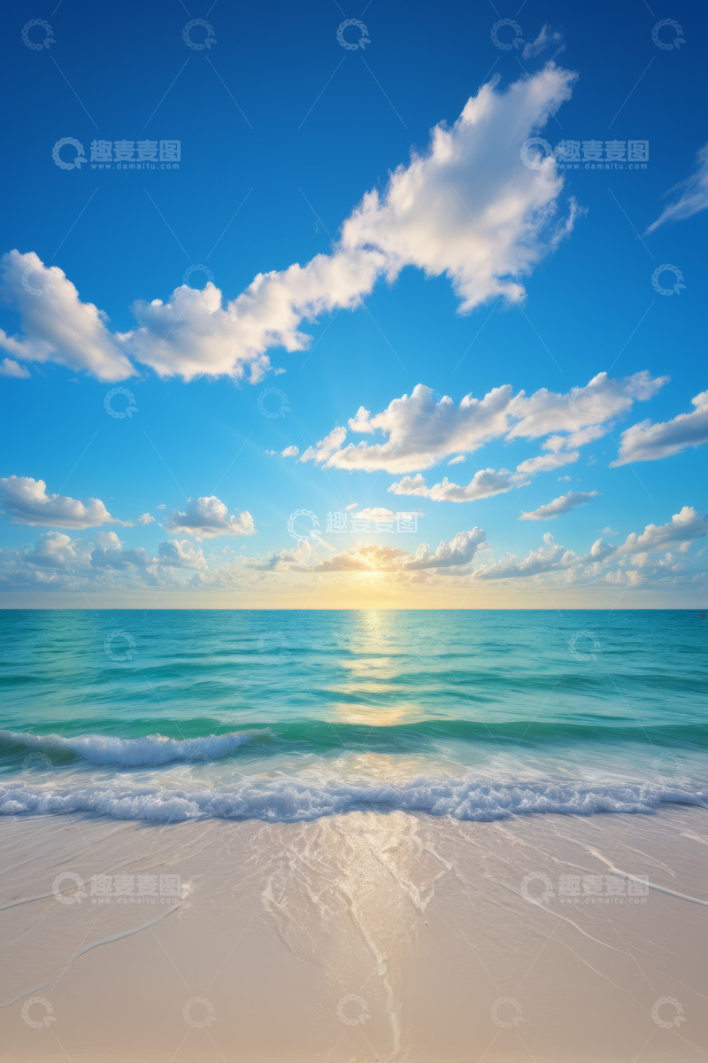高清大图下载【趣麦麦图】海滩海景日出风光