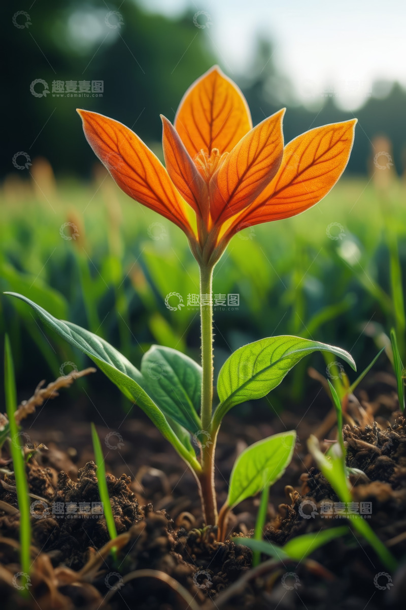 高清大图下载【趣麦麦图】橙色花朵特写自然植物