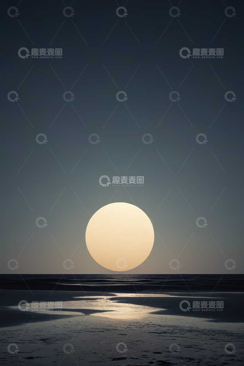 高清大图下载【趣麦麦图】海边日落时分自然景象