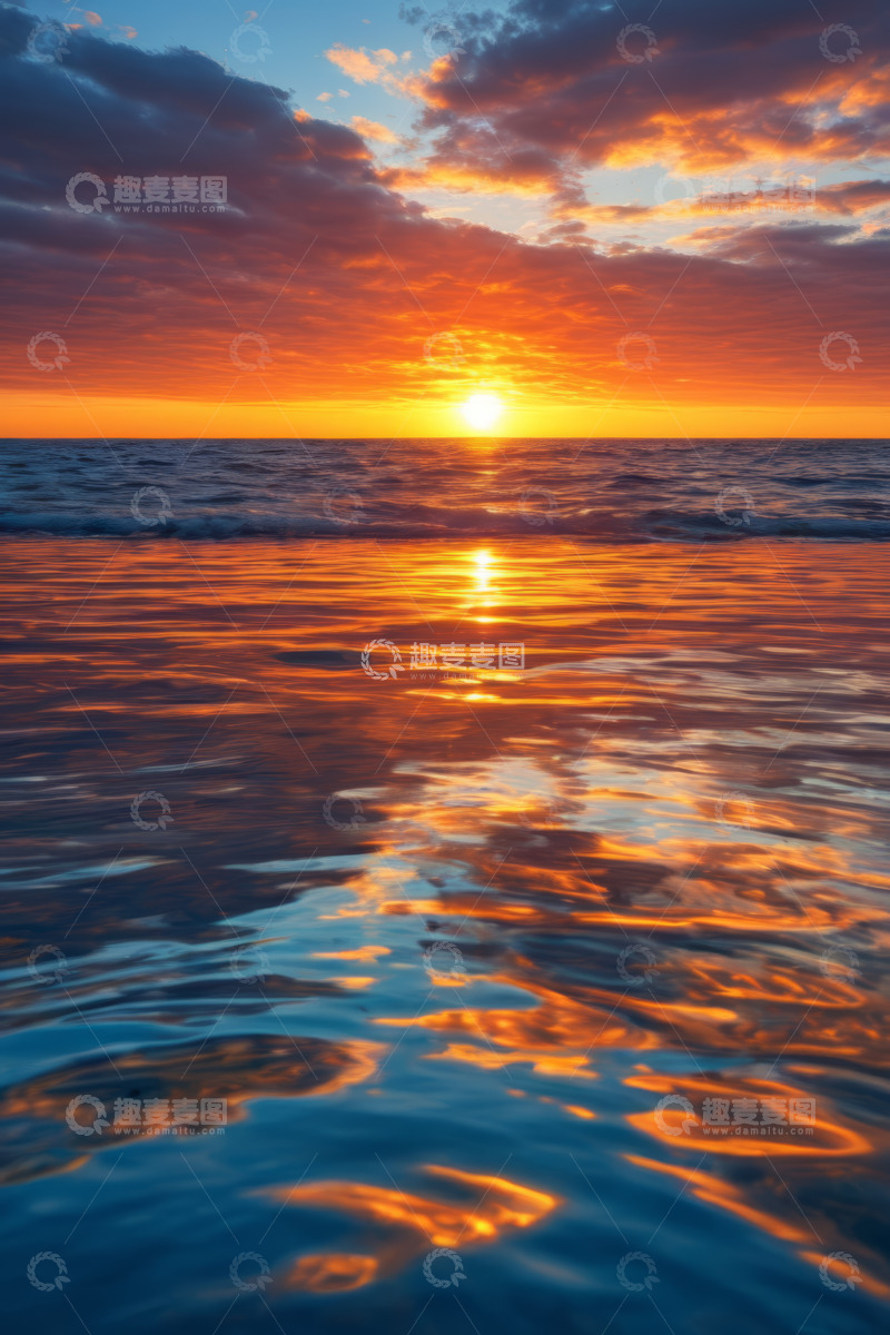 高清大图下载【趣麦麦图】海上日出自然风光