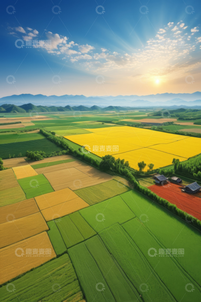 高清大图下载【趣麦麦图】航拍田野农田景观